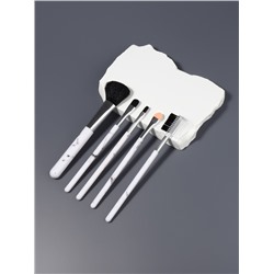 Набор кистей для макияжа «Мрамор», 5 предметов, белый, чёрный