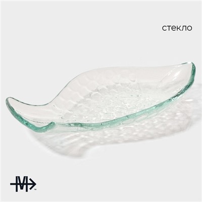 Блюдо сервировочное Magistro «Авис. Рыба», 14×8×2.7 см, стекло
