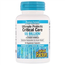 Natural Factors, Ultimate Probiotic Critical Care, 55 миллиардов КОЕ, 30 вегетарианских капсул