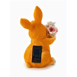 Садовая фигура из полистоуна «Зайка с букетом», 22×11×17 см, с подсветкой