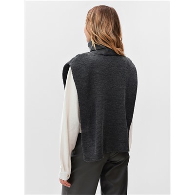 Джемпер - пончо женский MINAKU: Casual collection, светло-серый, размер 46