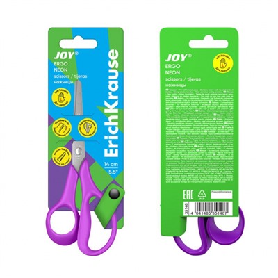 Ножницы детские для ЛЕВШЕЙ 140 мм JOY Ergo 35146 ErichKrause