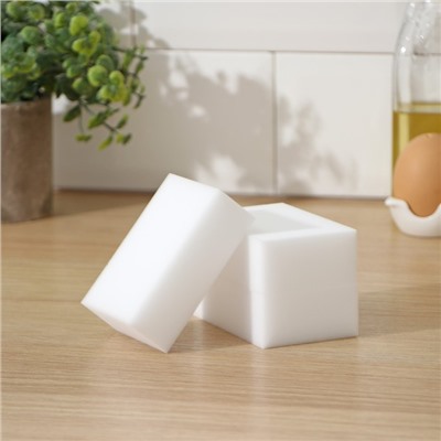 Губки меламиновые для удаления пятен Доляна, 3 шт., 9×6×3 см
