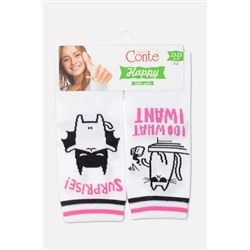 CONTE Хлопковые носки HAPPY c рисунками "cat & surprise" CONTE ELEGANT, 1229802