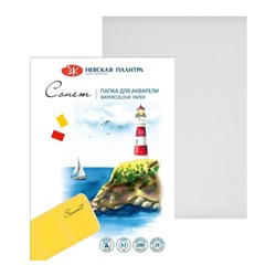 Бумага для акварели в папке А3, ЗХК «Сонет», 20 листов, 200 г/м², среднезернистая, (80451624)