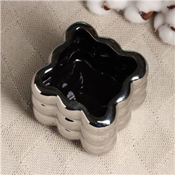 Декоративное кашпо для цветов «Люмьер», 10×10 см, керамическое, серебристое