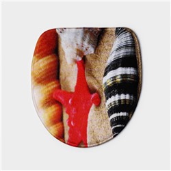 Коврики для ванной и туалета Доляна «Ракушки на песке», 3 шт., 35×39 см, 40×50 см, 45×75 см