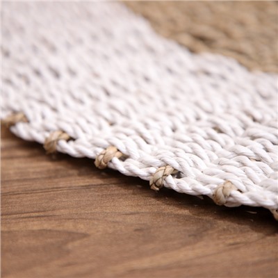 Ковёр на пол овальный натуральный плетёный «Эко», из водорослей, 90×150 см