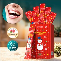 Ополаскиватели для полости рта с пробиотиком ПЕРСИК-МЯТА Sadoer, Набор 20 шт. по 10 мл.