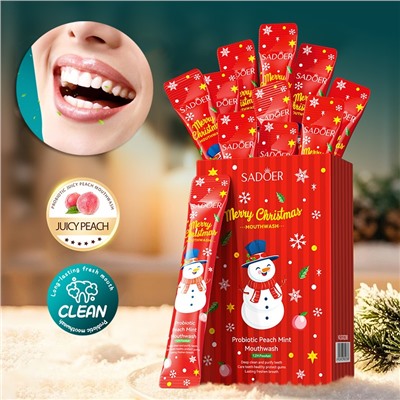 Ополаскиватели для полости рта с пробиотиком ПЕРСИК-МЯТА Sadoer, Набор 20 шт. по 10 мл.