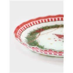 Блюдо новогоднее сервировочное Доляна «Сказочное настроение», d=19, h=2.1 см, стекло, разноцветное