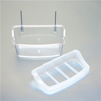 Кормушка для птиц внутренняя прозрачная с разделителем 11.7×5.5×6.3 см