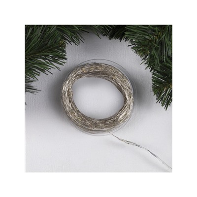 Гирлянда «Нить» 50 м роса, IP44, серебристая нить, 500 LED, свечение мульти, 8 режимов, 31 В