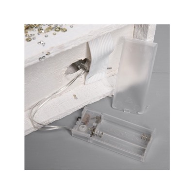 Фигура деревянная «Хижина», 28×21×11 см, 5 LED, батарейки AAx2 (не в комплекте), свечение теплое белое