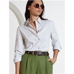 Блузка прилегающего силуэта из хлопка