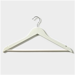 Плечики - вешалки для одежды Доляна, 44.5×23 см, 3 шт., с перекладиной, сорт B, дерево клён, белые