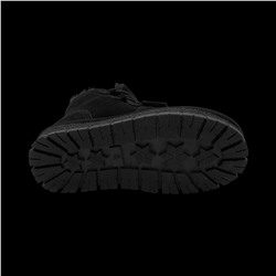 Ботинки из натуральной кожи на меху 607 черные