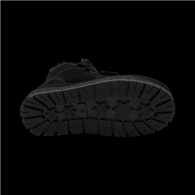 Ботинки из натуральной кожи на меху 607 черные