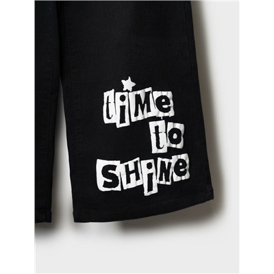 Брюки текстильные джинсовые для девочек