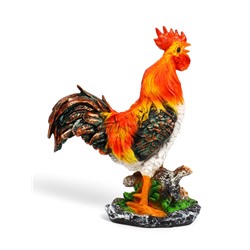 Садовая фигура из полистоуна «Петух на камне», 42×32×13 см