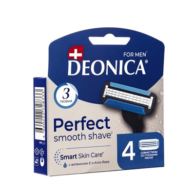 Сменные кассеты DEONICA 3 FOR MEN, 3 лезвия, 4 шт.