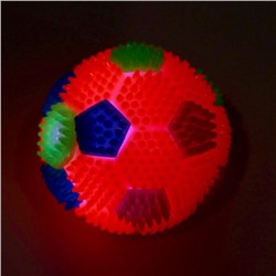 Мячик светящийся для собак «Футбол», TPR, 6.5 см, микс цветов