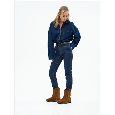 Казаки женские рыжие на меху, войлок