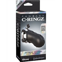 Черный замок верности Extreme Silicone Cock Blocker