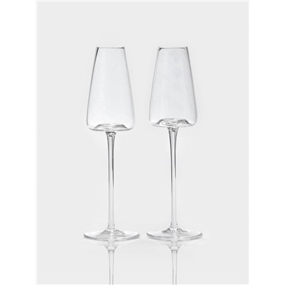 Бокалы для шампанского Magistro «Амьен», 250 мл, h=26 см, набор 2 шт., стекло, прозрачные