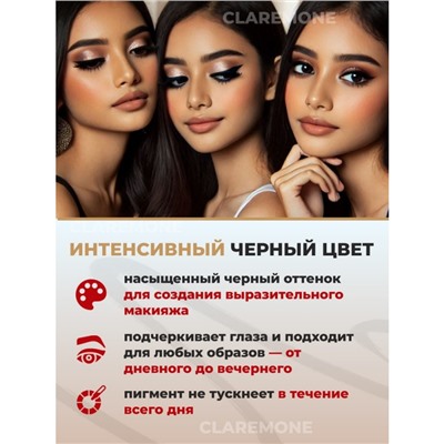 Подводка для глаз водостойкая черная Menow