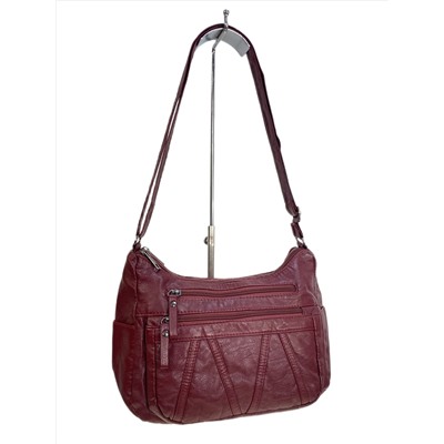 Женская сумка из искусственной кожи, цвет бордовый