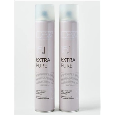 DEW Professional Лак для волос экстрасильной фиксации без отдушки / Extra Pure, 500 мл