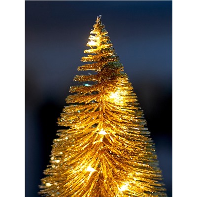 Фигура светодиодная «Ёлка золотистая» 30 см, 20 LED, от батареек AG13×3, свечение тёплое белое