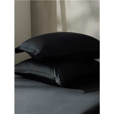 Простыня на резинке евро SL Home Tencel, 200×200+30 см, чёрная, тенсель