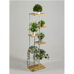 Подставка для цветов Greengo, 7 полок, 36×23×120 см, напольная, каркас металл, полки МДФ, белая