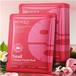 Гидрогелевая маска-патч на все лицо с муцином улитки Bioaqua