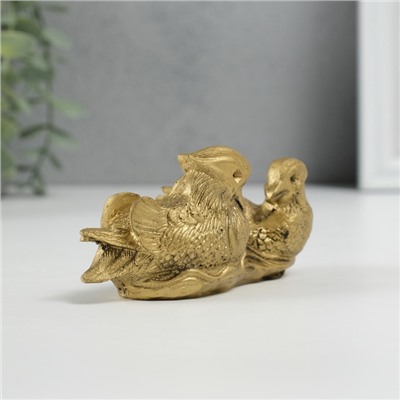 Нэцкэ фигурка «Уточки мандаринки вместе», 11×6×4.8 см, под бронзу