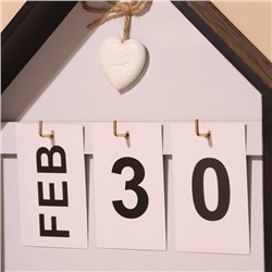 Сувенир вечный календарь подвесной HOME, 5×20×28 см, дерево, чёрный