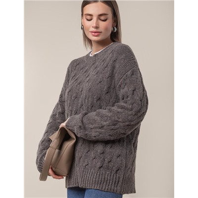 Джемпер крупной вязки из уютной пряжи с ангорой и мохером