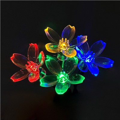 Электрогирлянда 3м, 20 ламп Цветочки, цветная