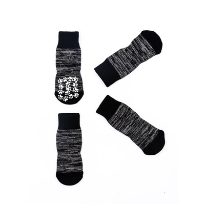 Носки нескользящие «Лапки», S (5.5×14 см), набор 4 шт., чёрные