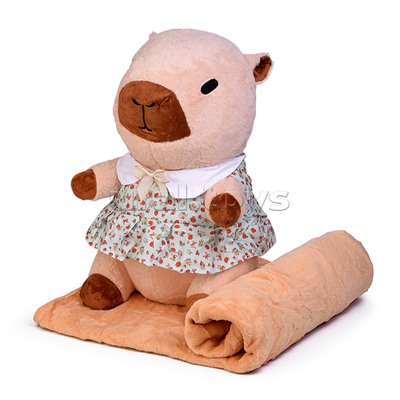 Мягкая игрушка "Капибара" с пледом