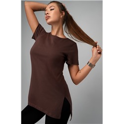 Женская удлиненная футболка с разрезами Happyfox