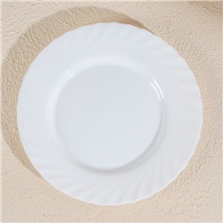 Тарелки Luminarc TRIANON, d=25 см, обеденные, набор 6 шт., стеклокерамика, белые