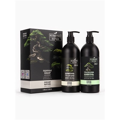 УЦЕНКА Подарочный набор мужской DREAM NATURE SPA CARE «Японские мотивы»: шампунь 3 в 1 и гель для 10