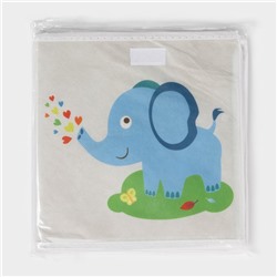 Короб стеллажный для хранения с крышкой «Слонёнок», 25×25×25 см, серый