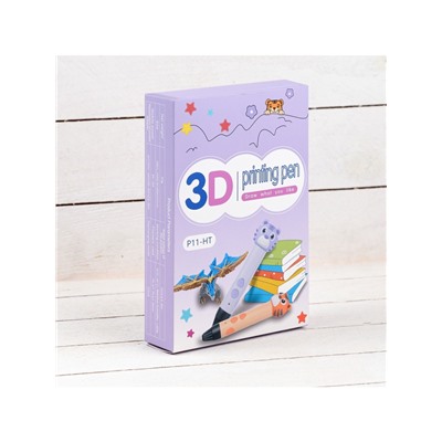 3D ручка Тигрёнок, работа с пластиком PLA, USB кабель питания, розовая