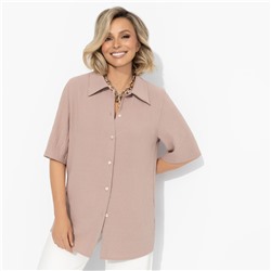 Рубашка из фактурной ткани, Шёлковая уверенность (капучино)