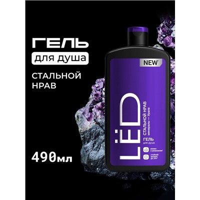 Парфюмированный гель для душа мужской LЁD стальной нрав, 490 мл