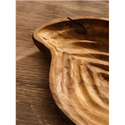 Тарелка «Древесная кора», 28×21×5 см, дерево Джати, коричневая